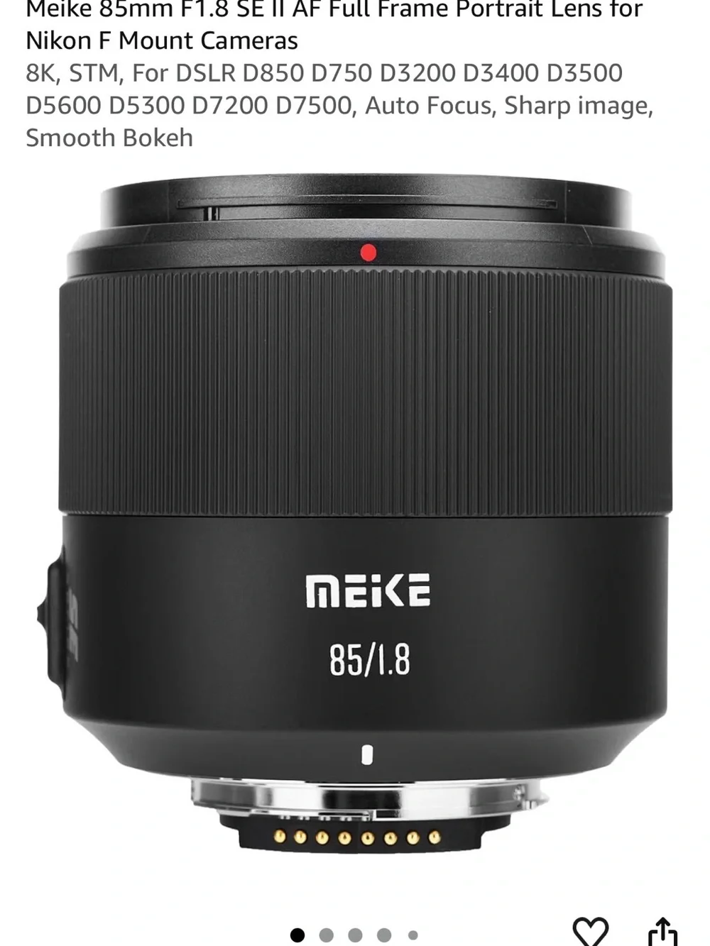Meike 85 mm f/1.8 Camera Lens